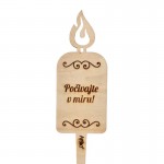 Lesena svečka na pik Počivajte v miru